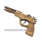木製ゴム銃　ピストル型　アイボリー